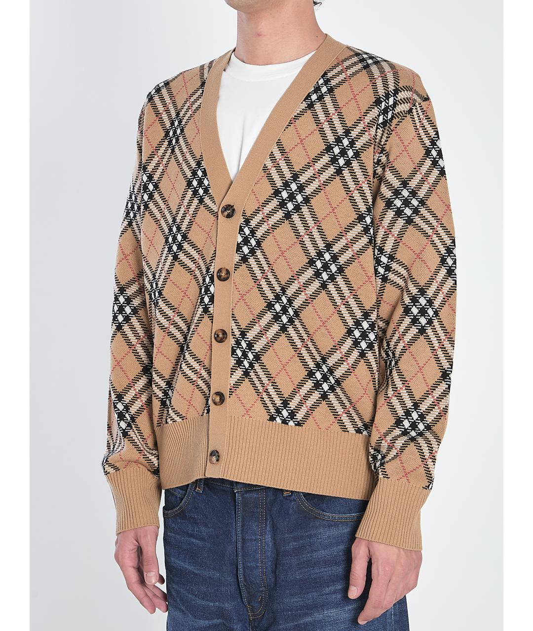 BURBERRY Бежевый шерстяной кардиган, фото 3