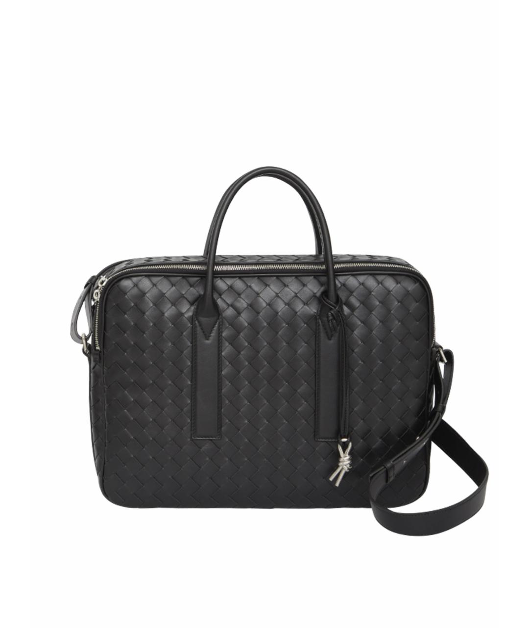 BOTTEGA VENETA Черная кожаная сумка на плечо, фото 1