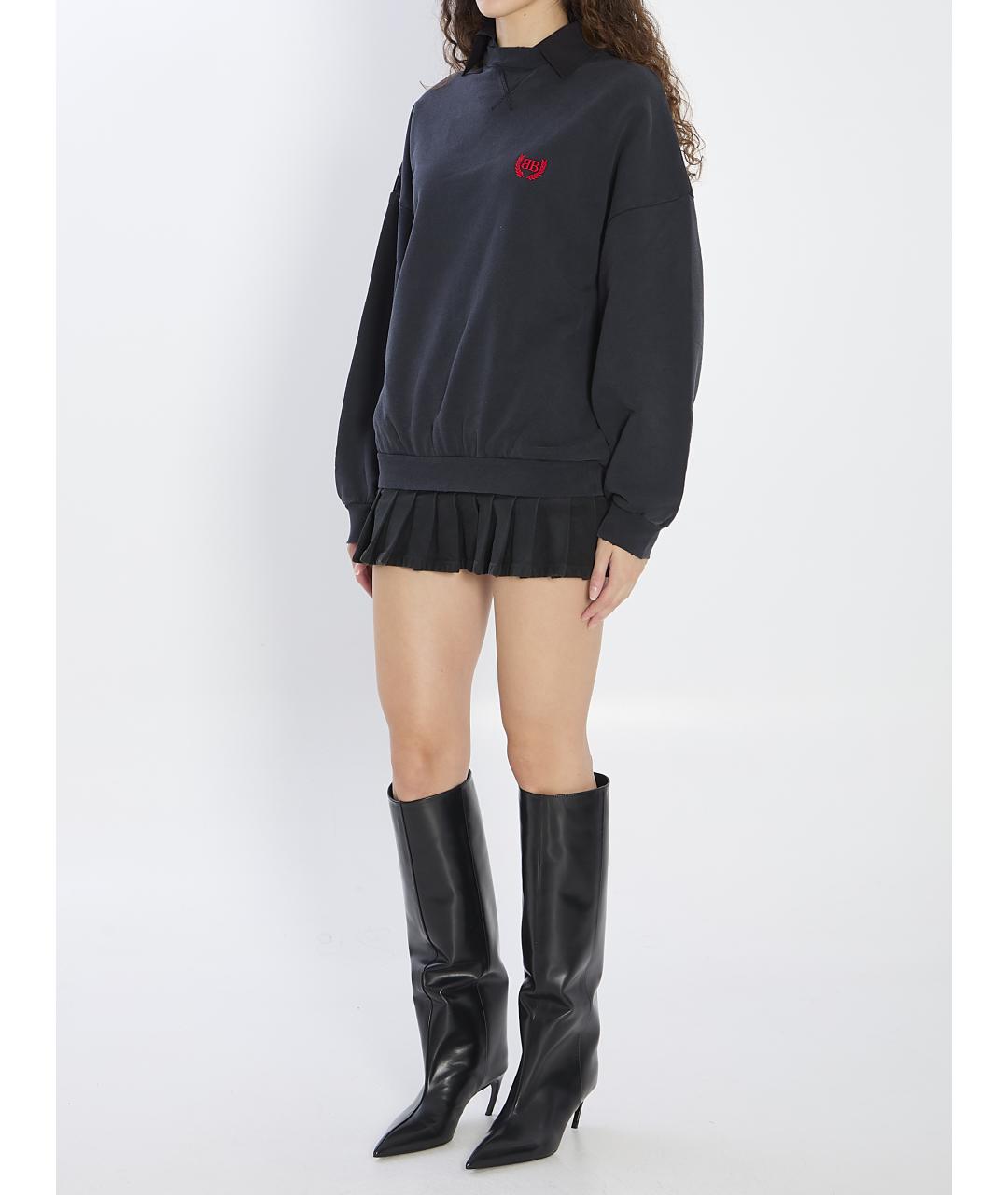BALENCIAGA Черное хлопковое платье, фото 3