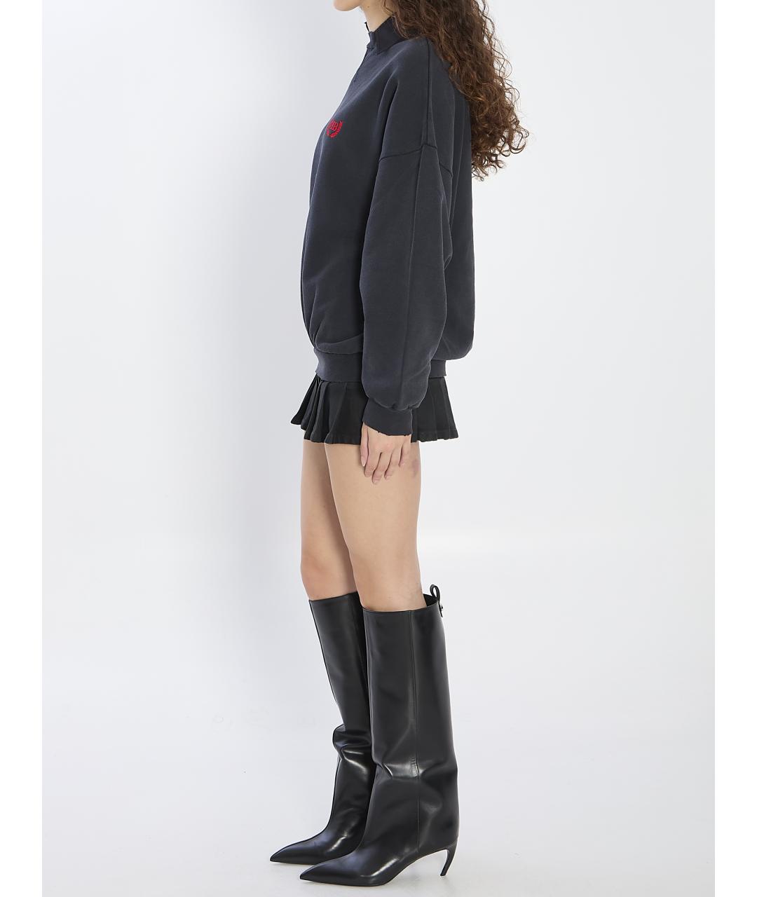 BALENCIAGA Черное хлопковое платье, фото 4
