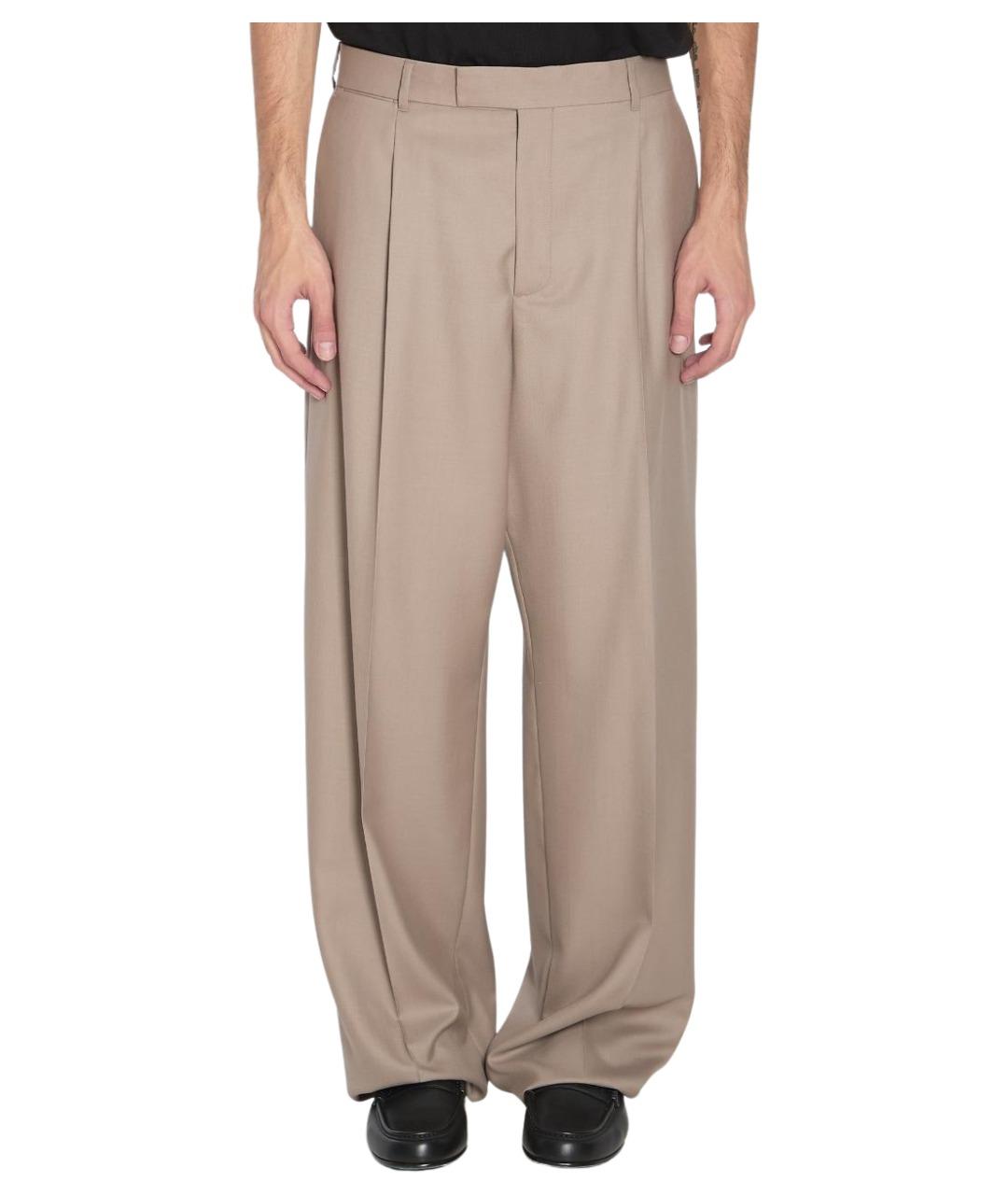 CHRISTIAN DIOR Бежевые кашемировые повседневные брюки, фото 1