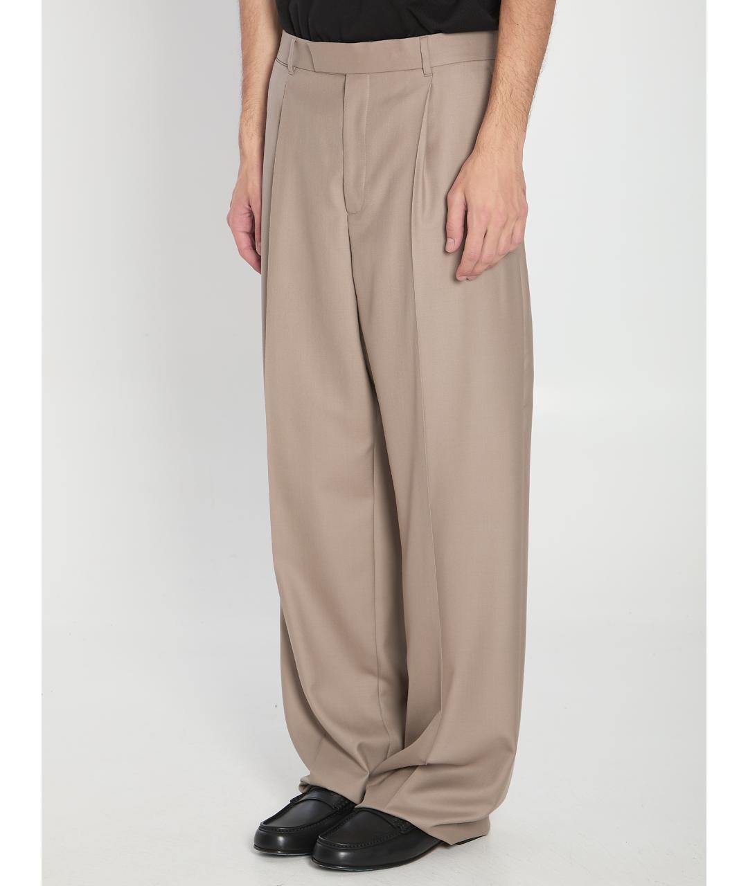 CHRISTIAN DIOR Бежевые кашемировые повседневные брюки, фото 2