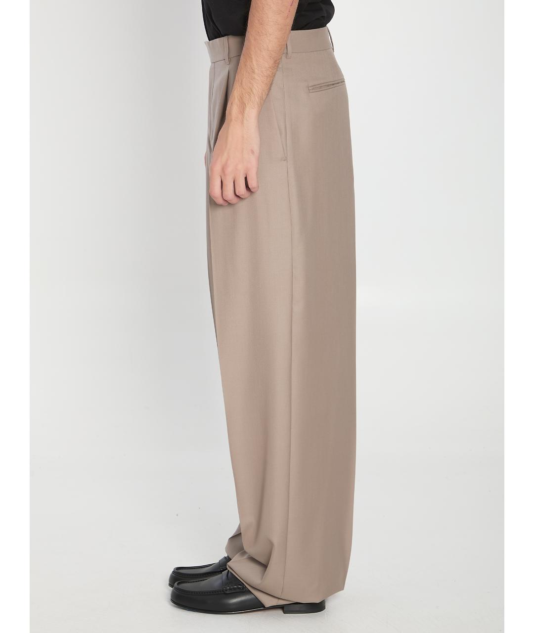 CHRISTIAN DIOR Бежевые кашемировые повседневные брюки, фото 3