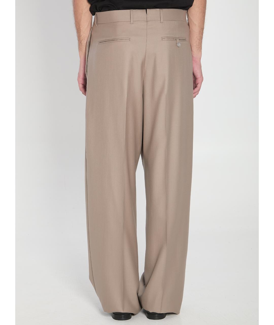 CHRISTIAN DIOR Бежевые кашемировые повседневные брюки, фото 4