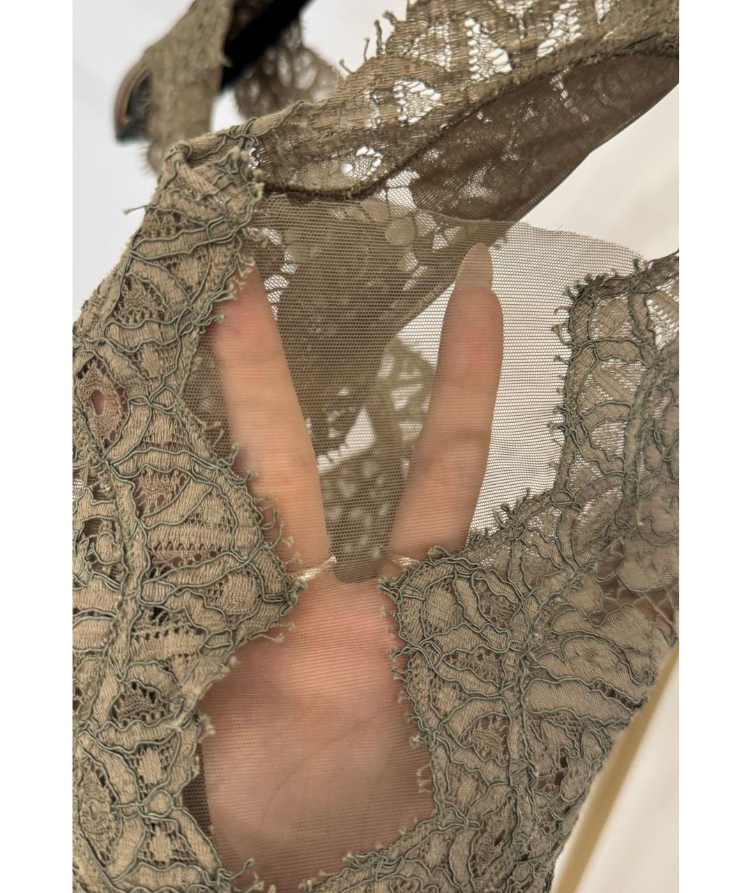 STELLA MCCARTNEY Хаки кружевная майка, фото 3