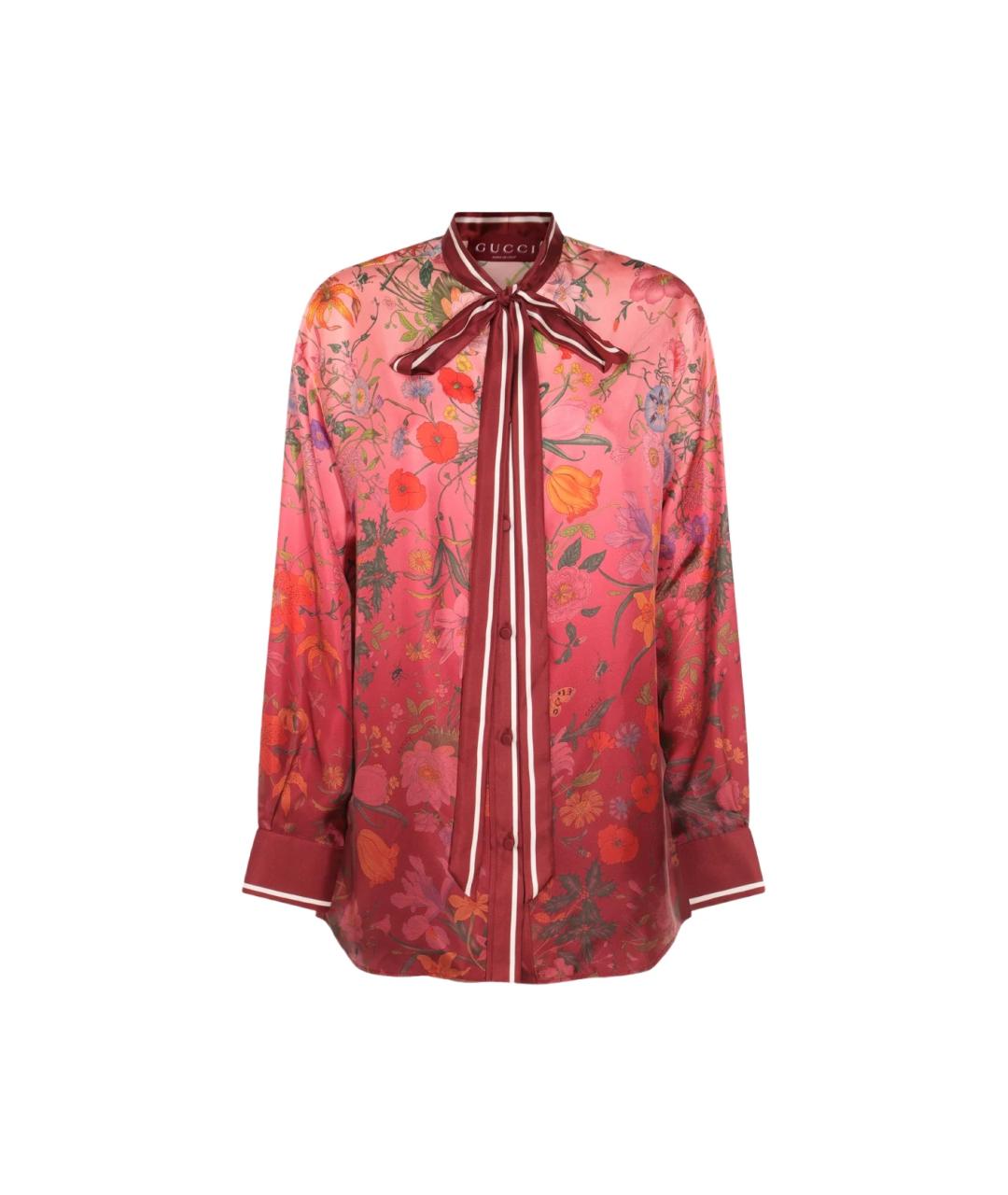 GUCCI Розовая шелковая рубашка, фото 1