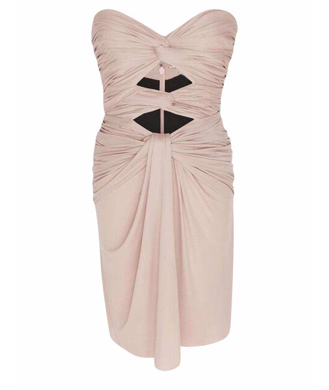 SAINT LAURENT Розовое вискозное коктейльное платье, фото 1