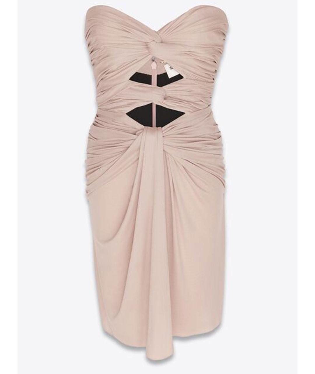 SAINT LAURENT Розовое вискозное коктейльное платье, фото 4