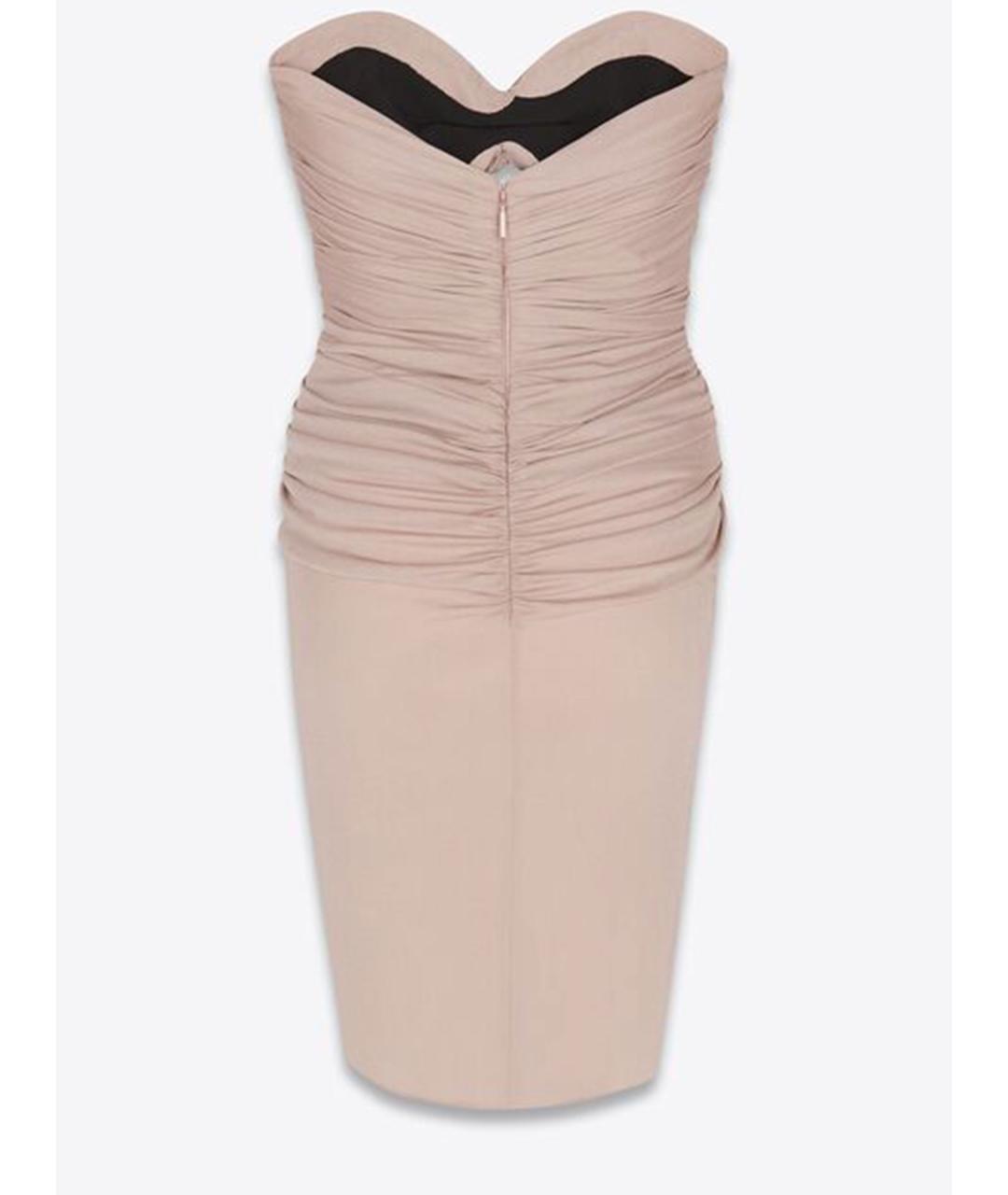 SAINT LAURENT Розовое вискозное коктейльное платье, фото 2