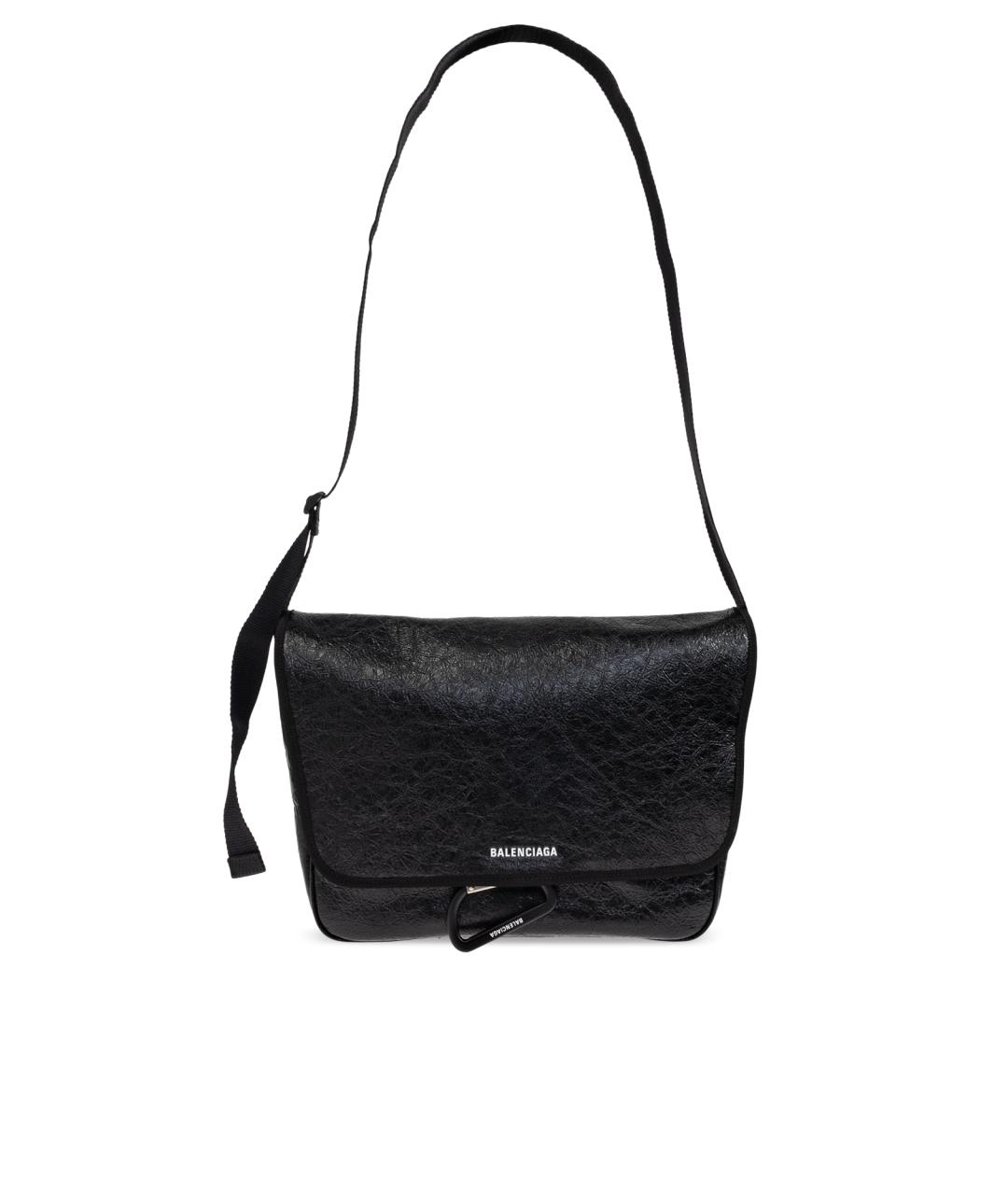 BALENCIAGA Черная кожаная сумка на плечо, фото 1