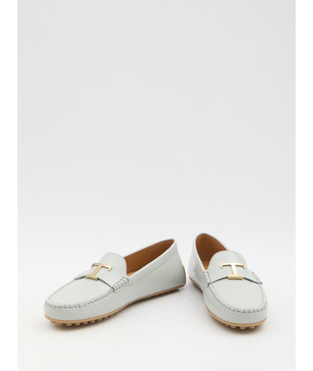 TOD'S Серые кожаные мокасины, фото 5