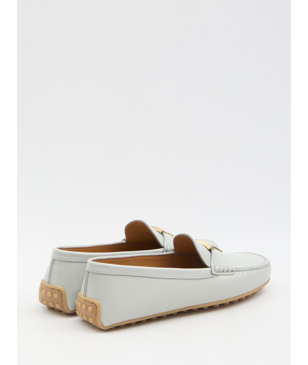 TOD'S Серые кожаные мокасины, фото 3