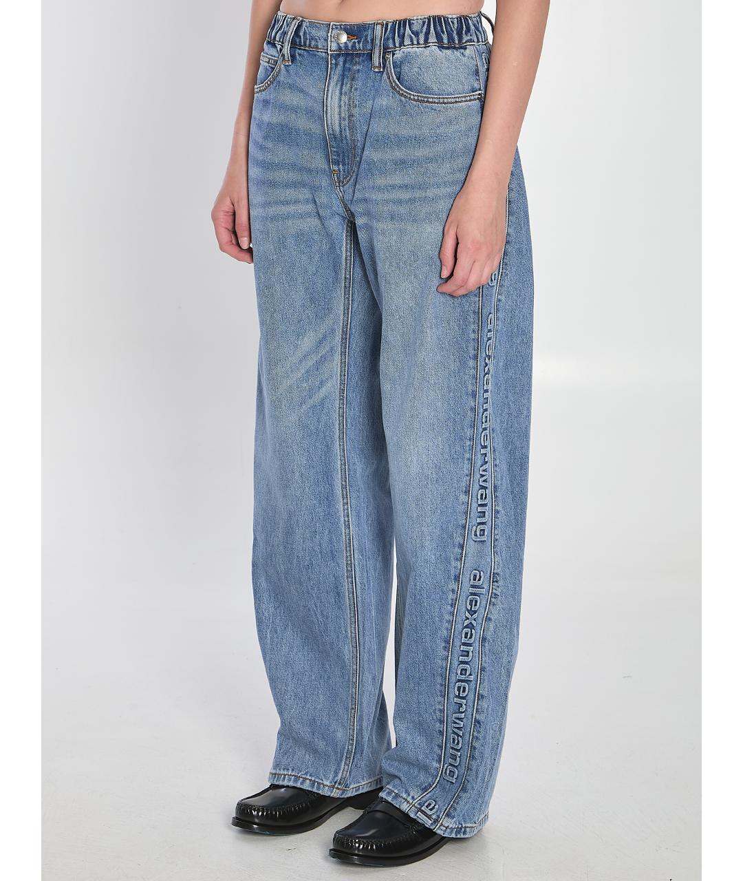ALEXANDER WANG Голубые хлопковые прямые джинсы, фото 3