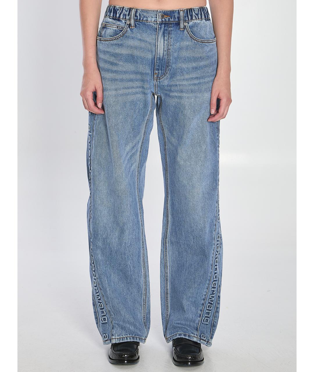 ALEXANDER WANG Голубые хлопковые прямые джинсы, фото 2