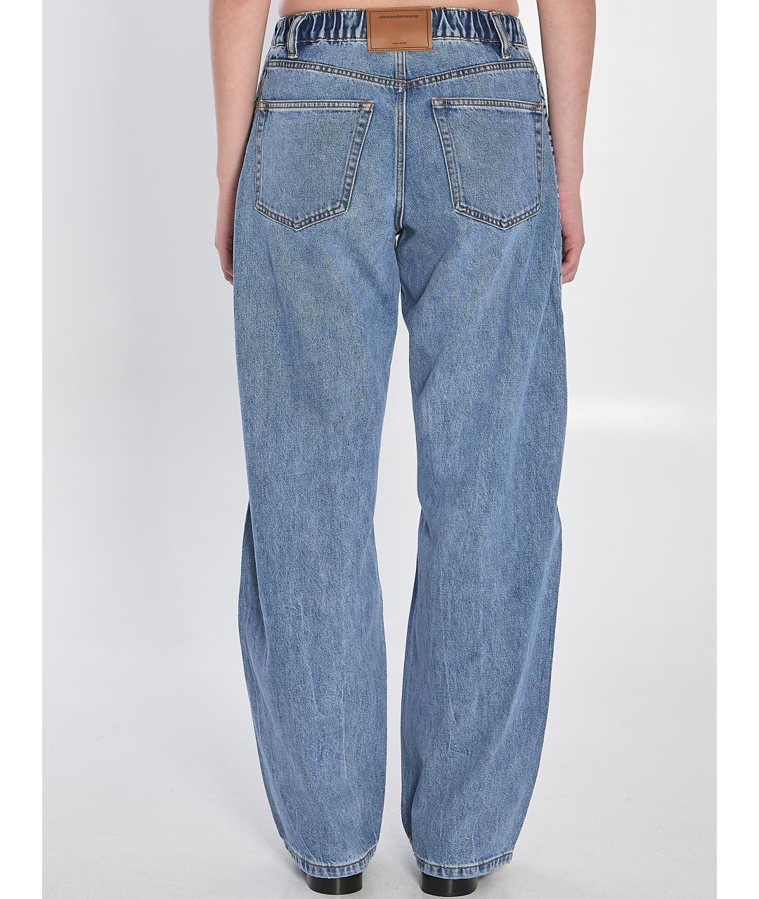 ALEXANDER WANG Голубые хлопковые прямые джинсы, фото 5
