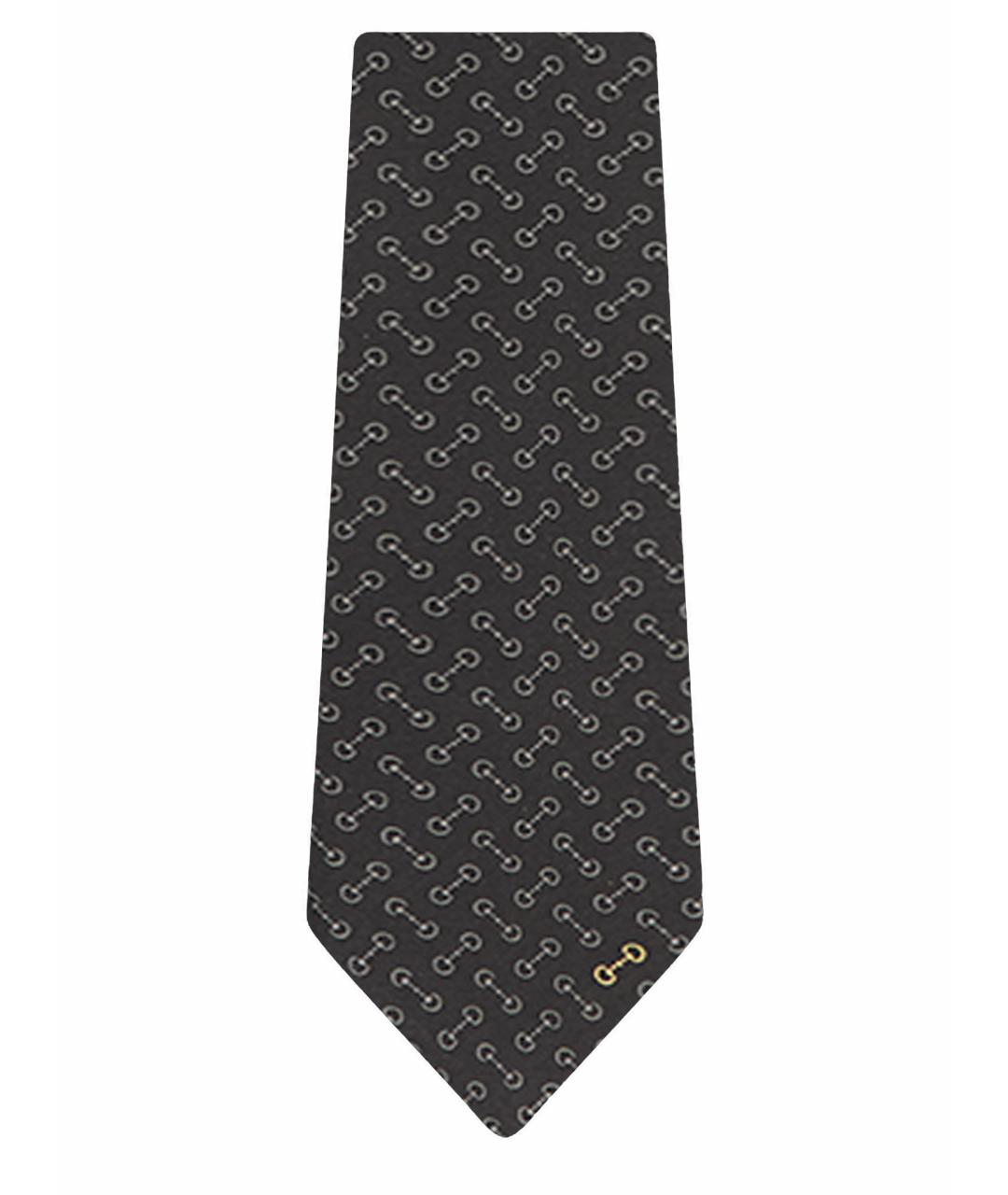 GUCCI Черный шелковый галстук, фото 1