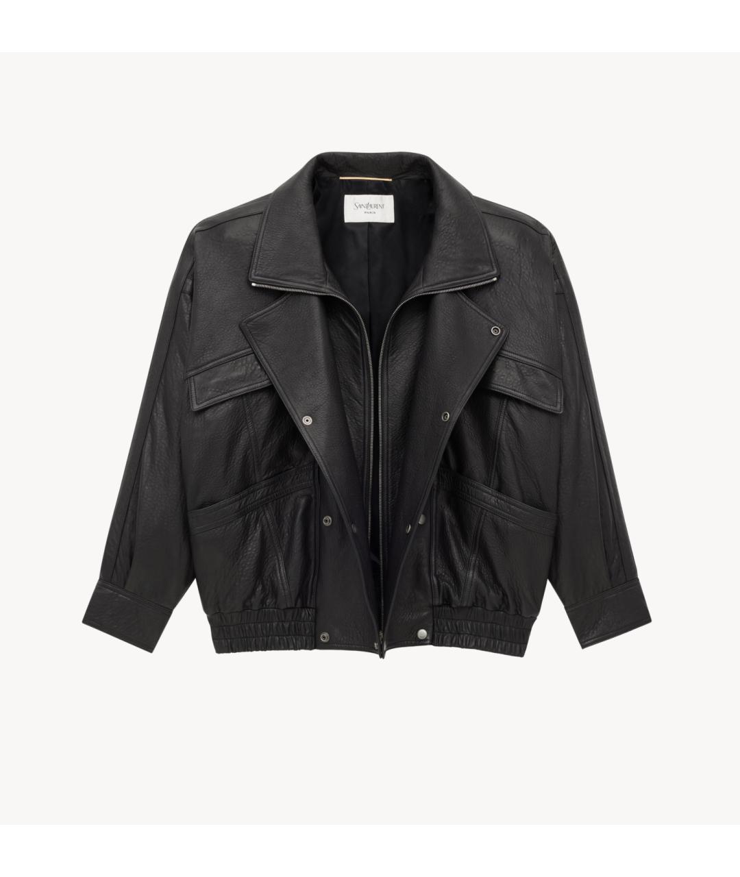 SAINT LAURENT Черная кожаная куртка, фото 6