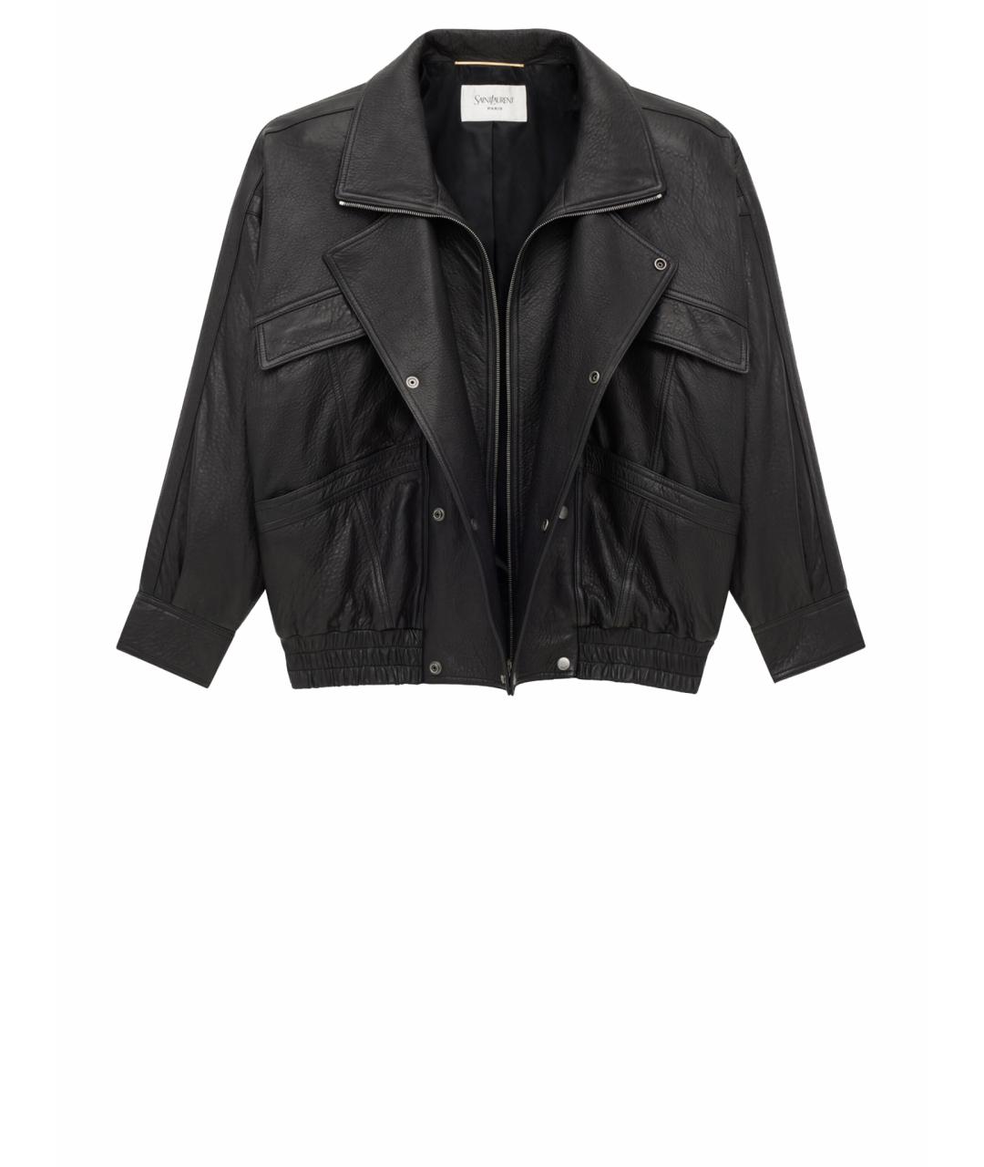 SAINT LAURENT Черная кожаная куртка, фото 1