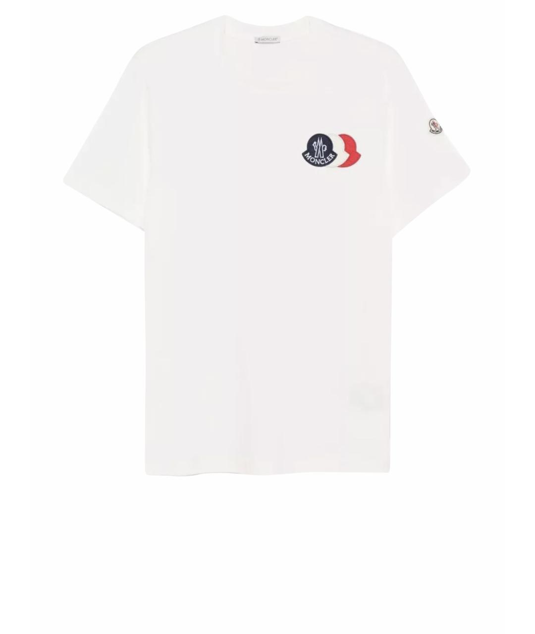 MONCLER Белая хлопковая футболка, фото 1