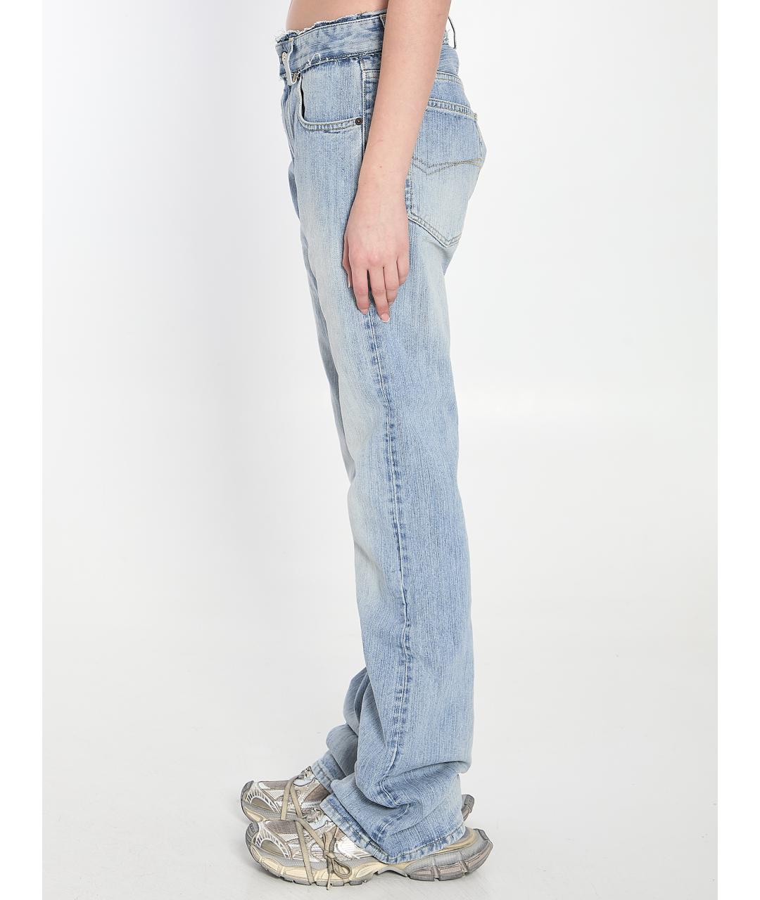 BALENCIAGA Голубые хлопковые прямые джинсы, фото 4