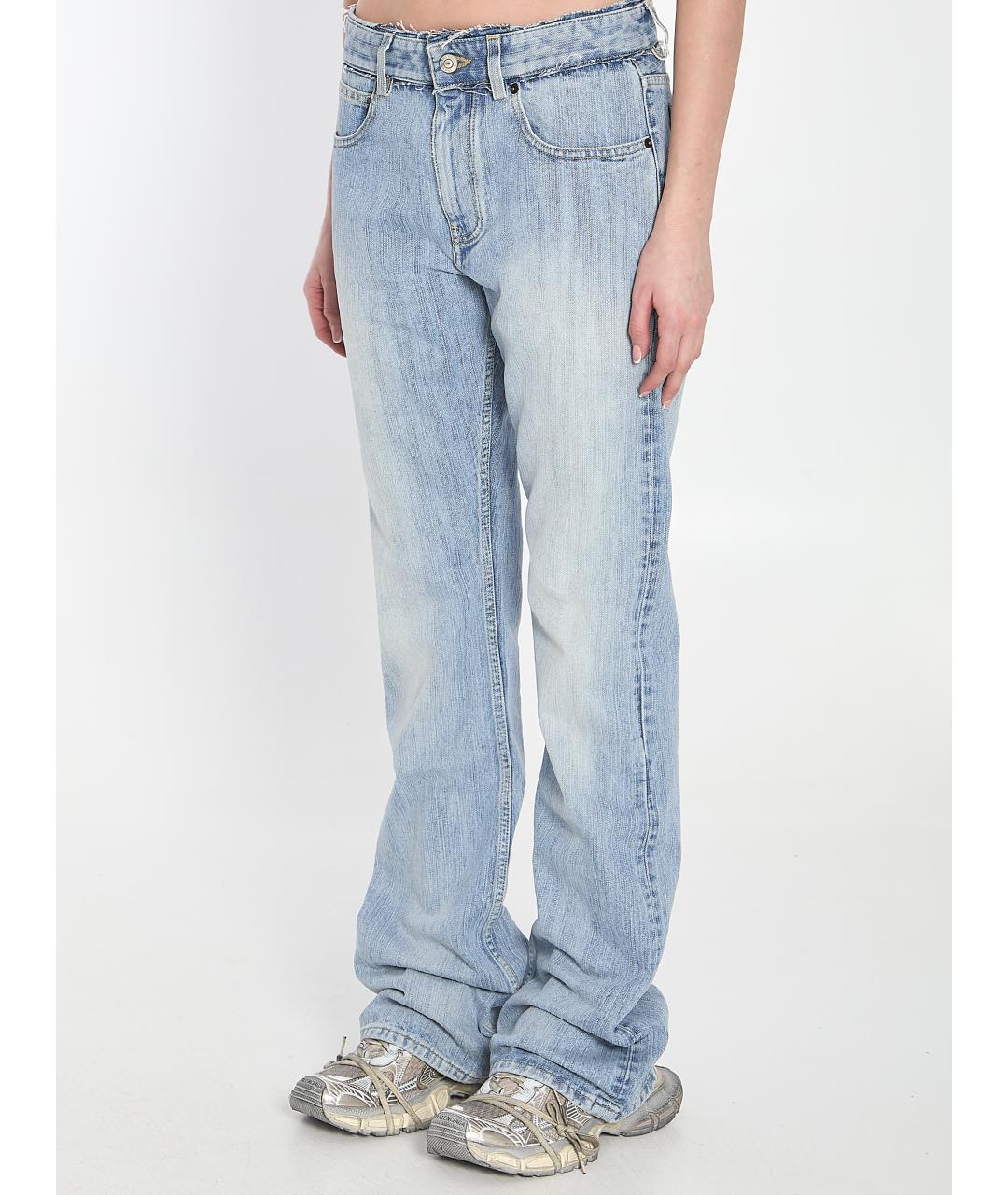 BALENCIAGA Голубые хлопковые прямые джинсы, фото 3