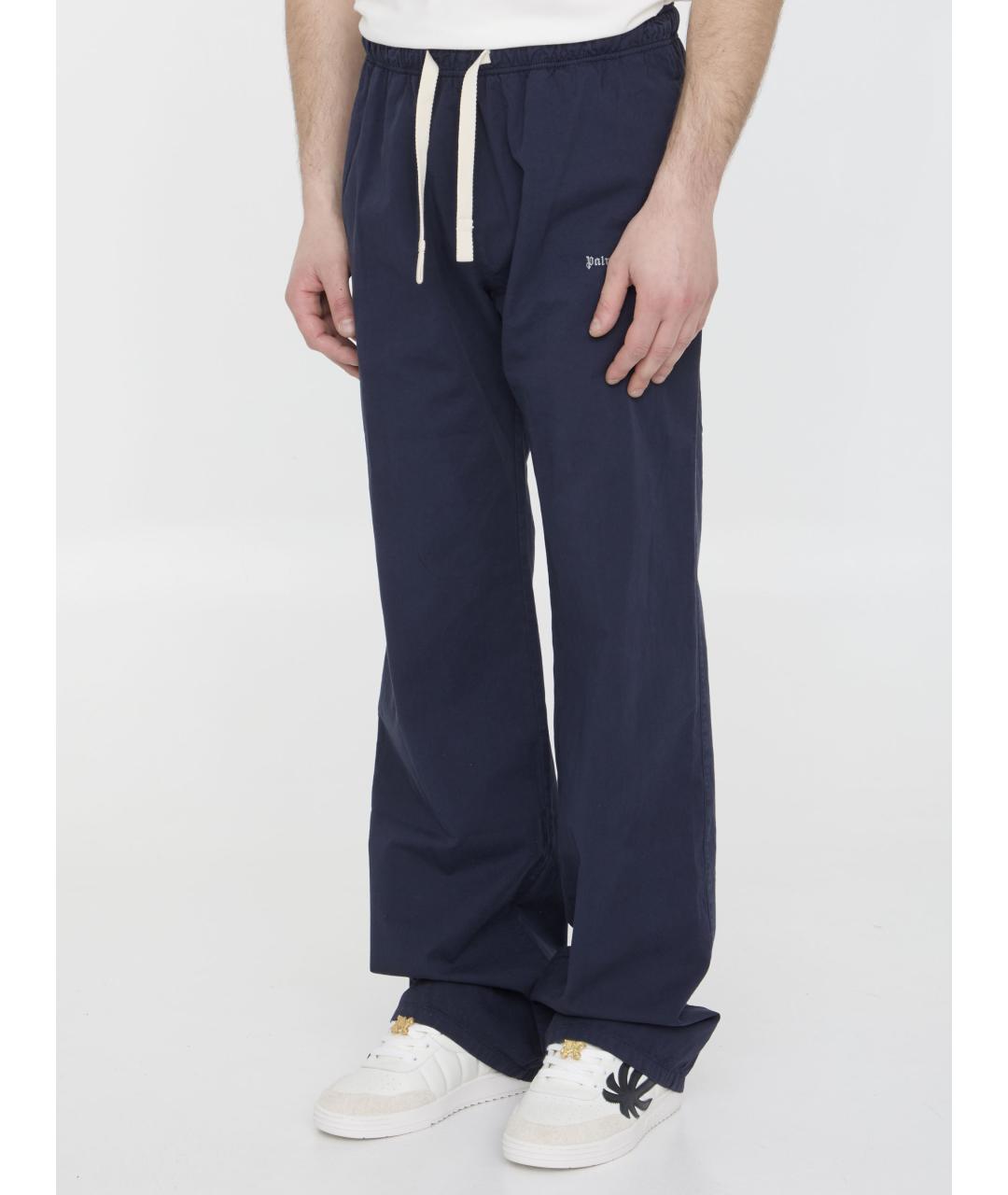 PALM ANGELS Синие хлопковые повседневные брюки, фото 3