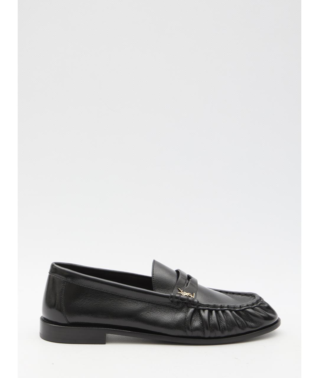 SAINT LAURENT Черные кожаные лоферы, фото 6