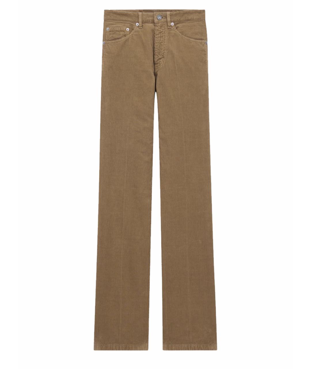 SAINT LAURENT Бежевые хлопковые прямые джинсы, фото 1