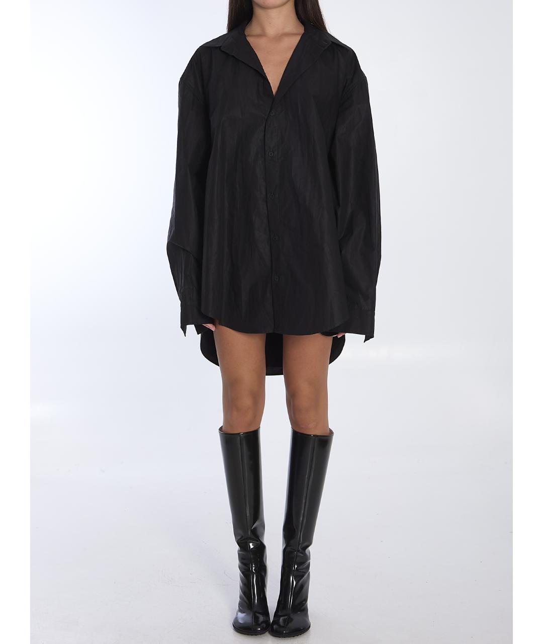 BALENCIAGA Черное хлопковое повседневное платье, фото 5