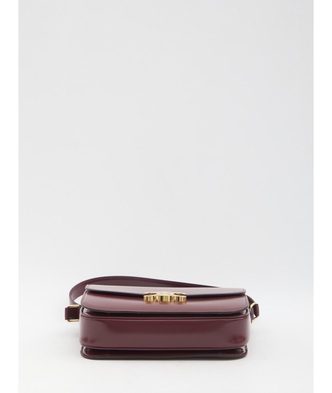 CELINE Бордовая кожаная сумка через плечо, фото 4