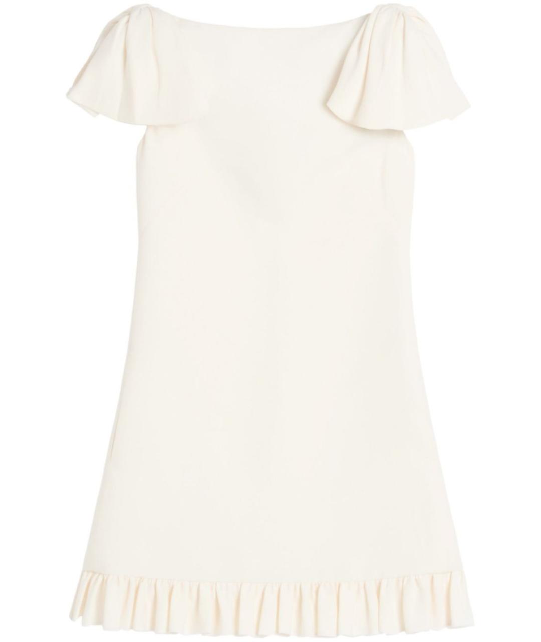 VALENTINO Белое шерстяное коктейльное платье, фото 1