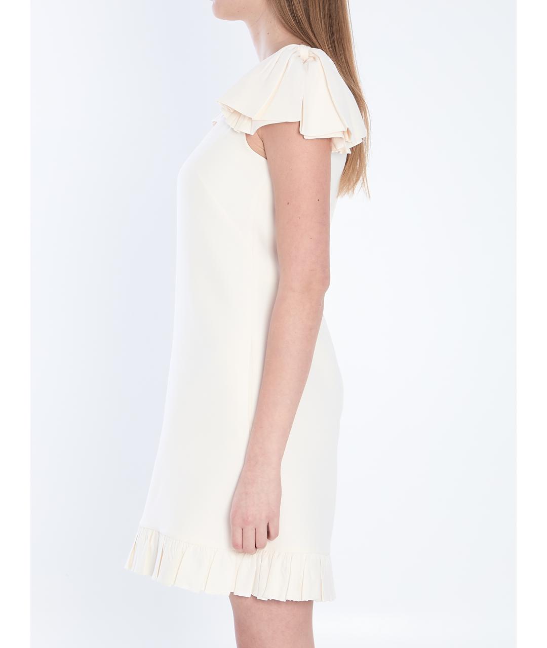 VALENTINO Белое шерстяное коктейльное платье, фото 4