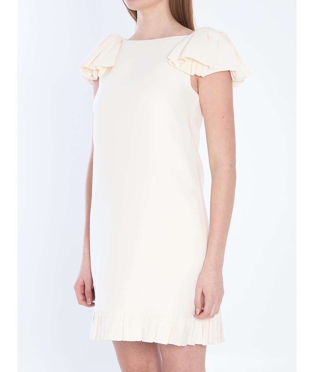 VALENTINO Белое шерстяное коктейльное платье, фото 3
