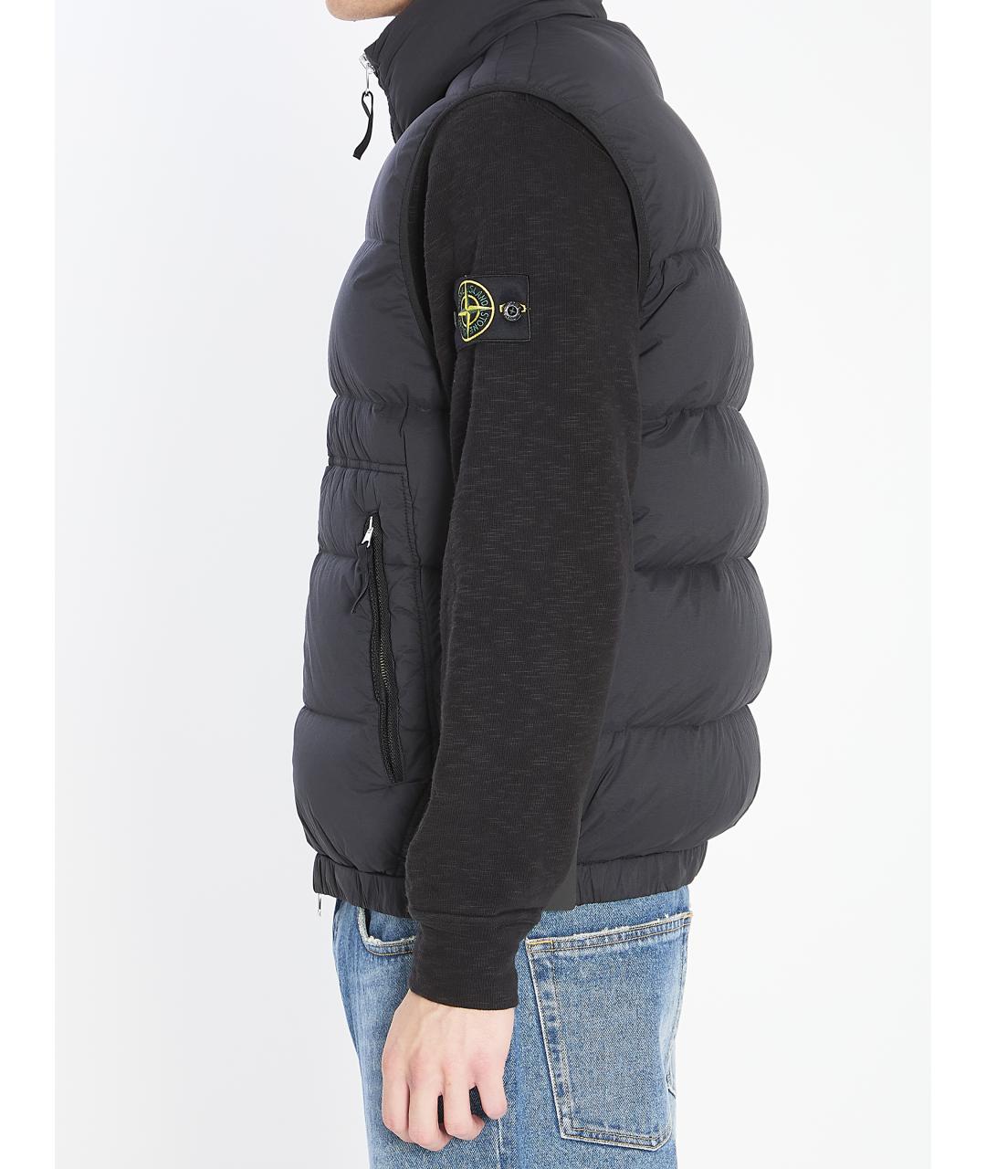 STONE ISLAND Черная синтетическая жилетка, фото 4