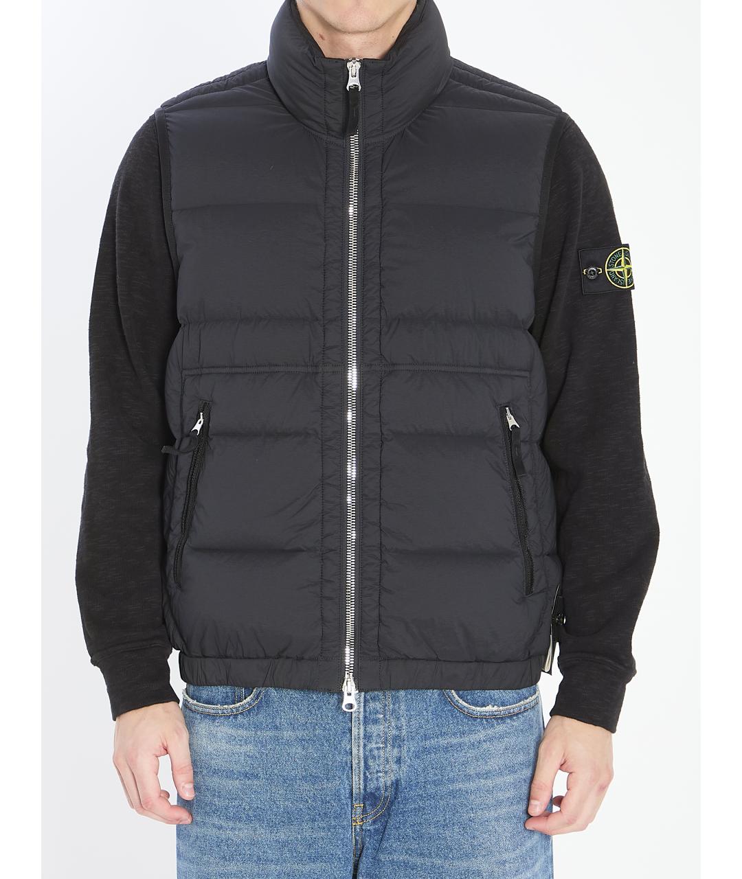STONE ISLAND Черная синтетическая жилетка, фото 2