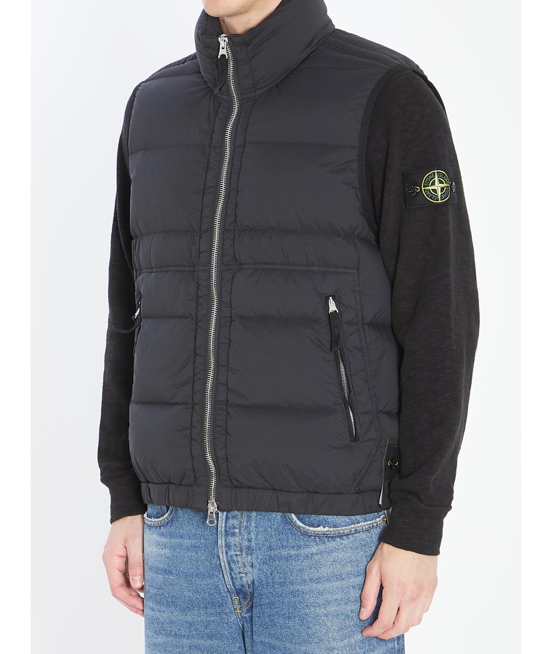 STONE ISLAND Черная синтетическая жилетка, фото 3