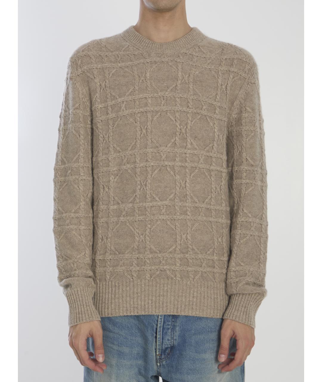 CHRISTIAN DIOR Бежевый льняной джемпер / свитер, фото 5