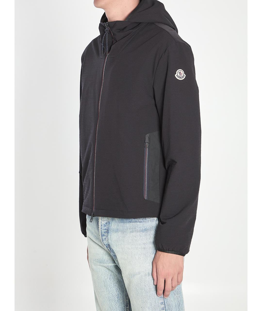 MONCLER Черная синтетическая куртка, фото 2