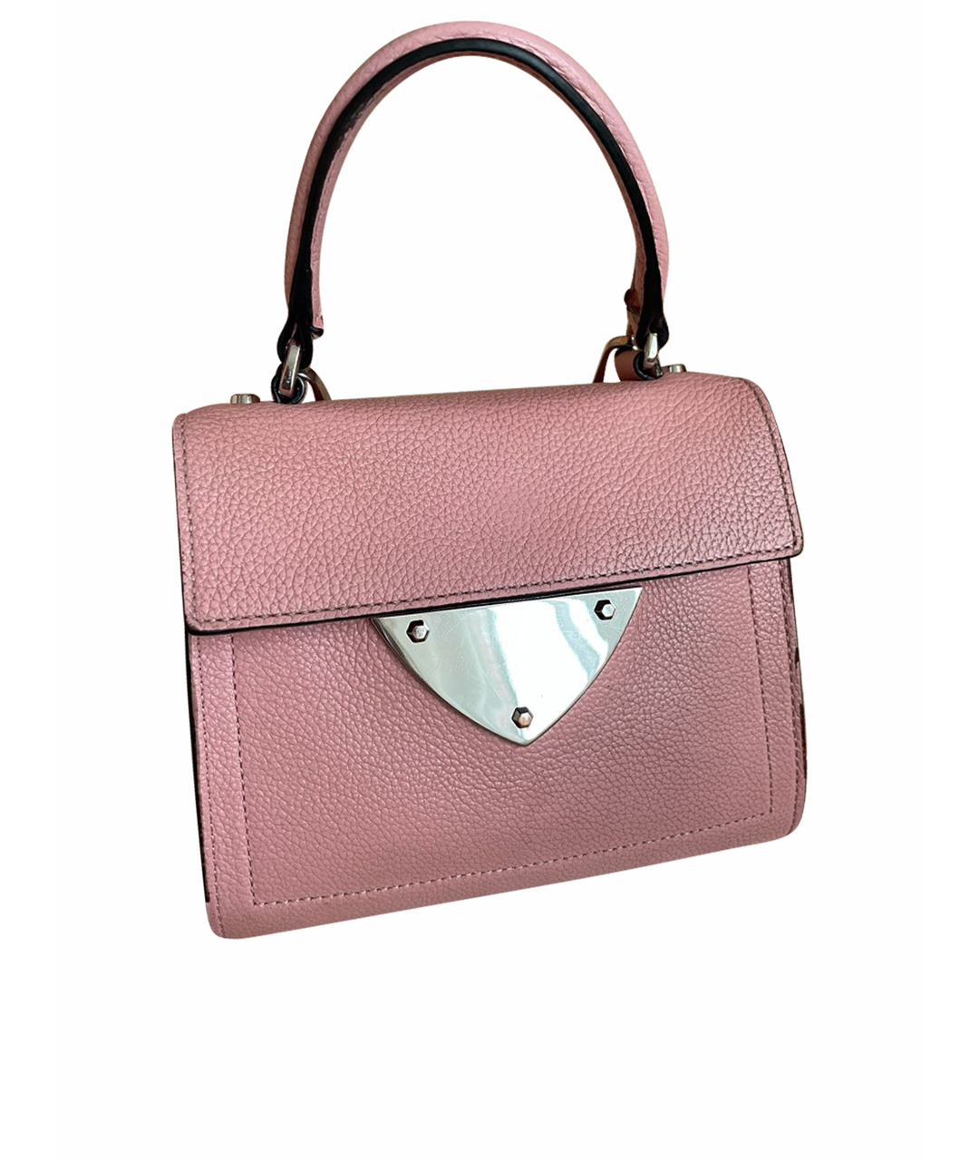 COCCINELLE Розовая кожаная сумка с короткими ручками, фото 1