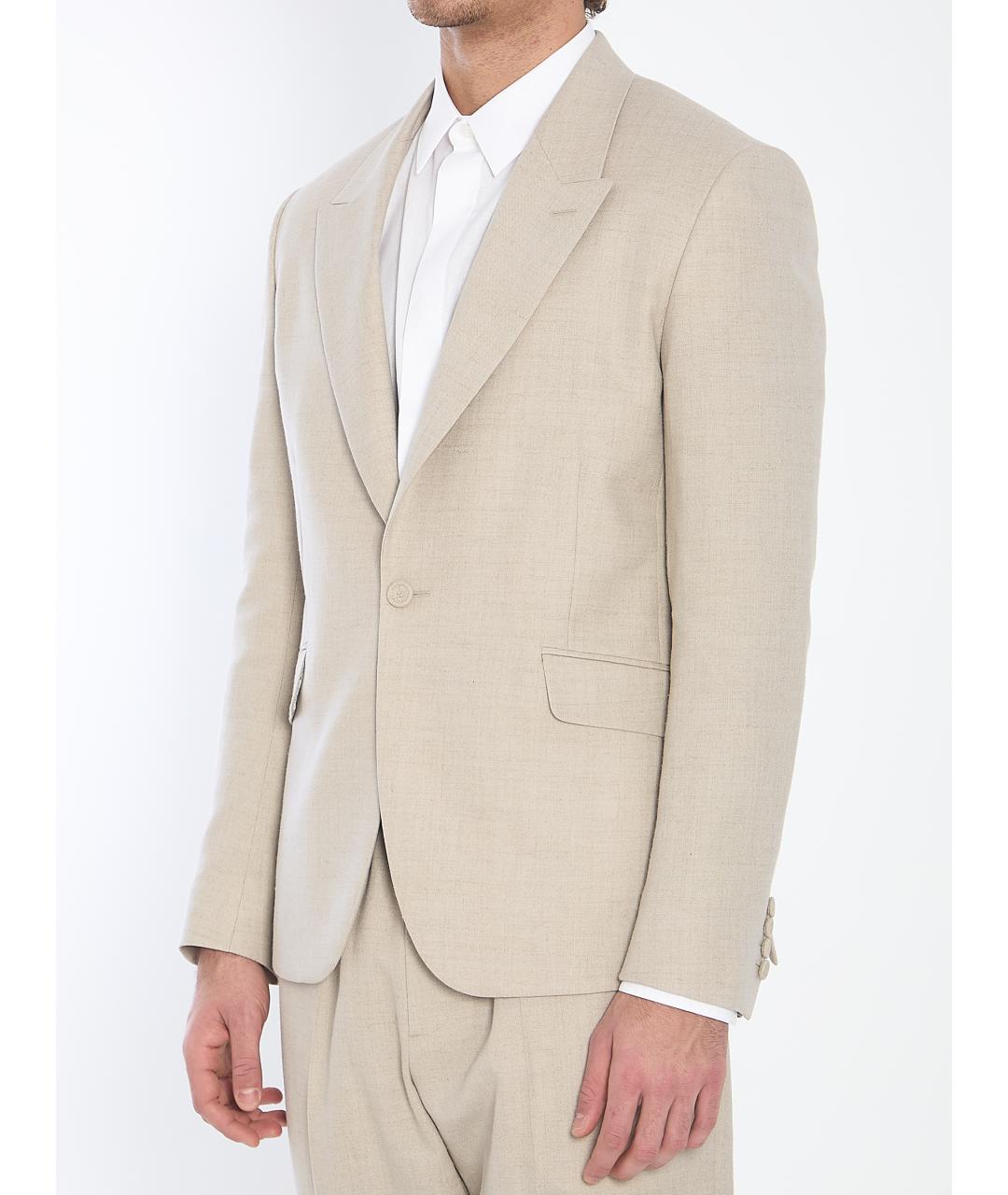 CHRISTIAN DIOR Бежевый шерстяной пиджак, фото 2