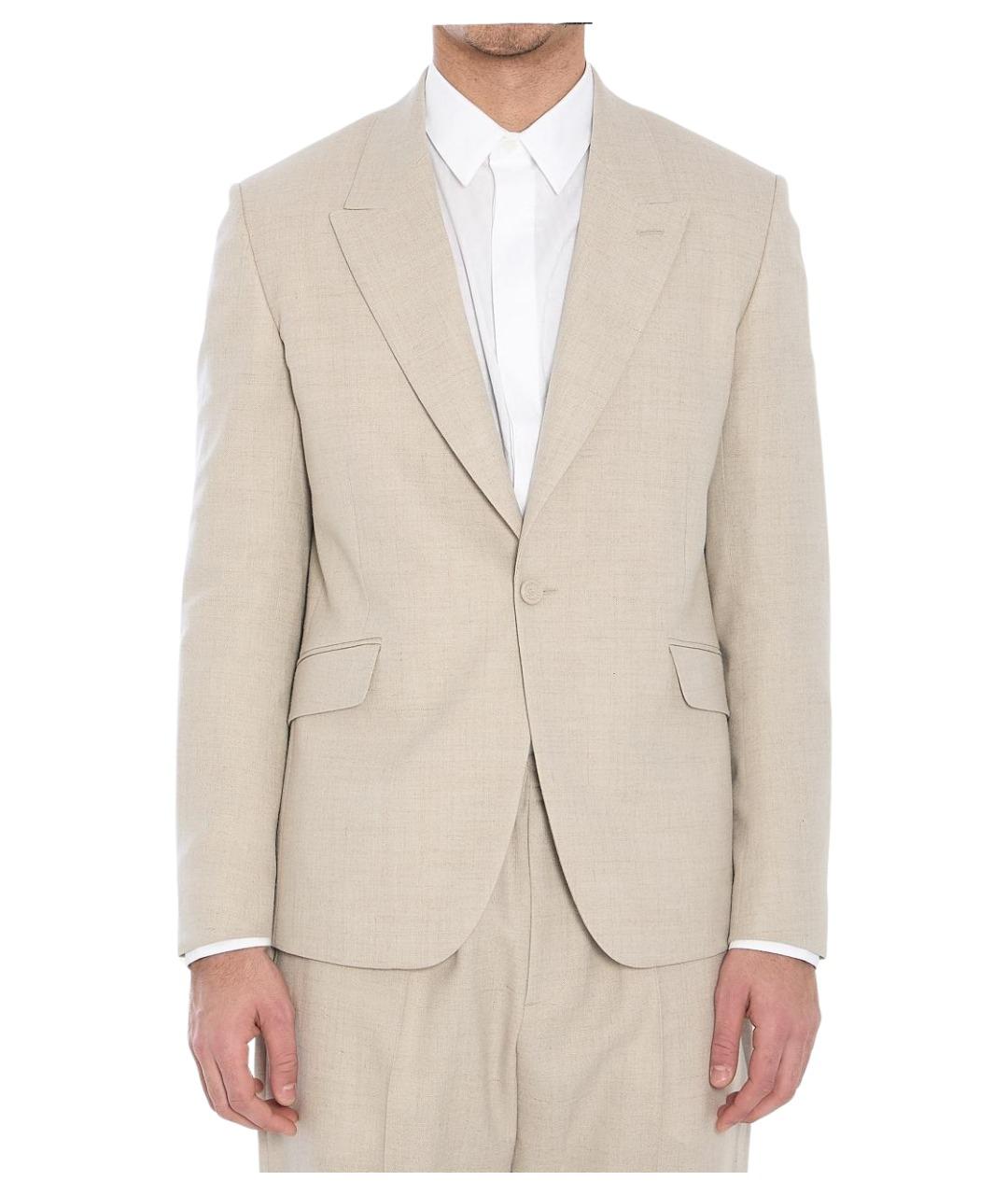 CHRISTIAN DIOR Бежевый шерстяной пиджак, фото 1