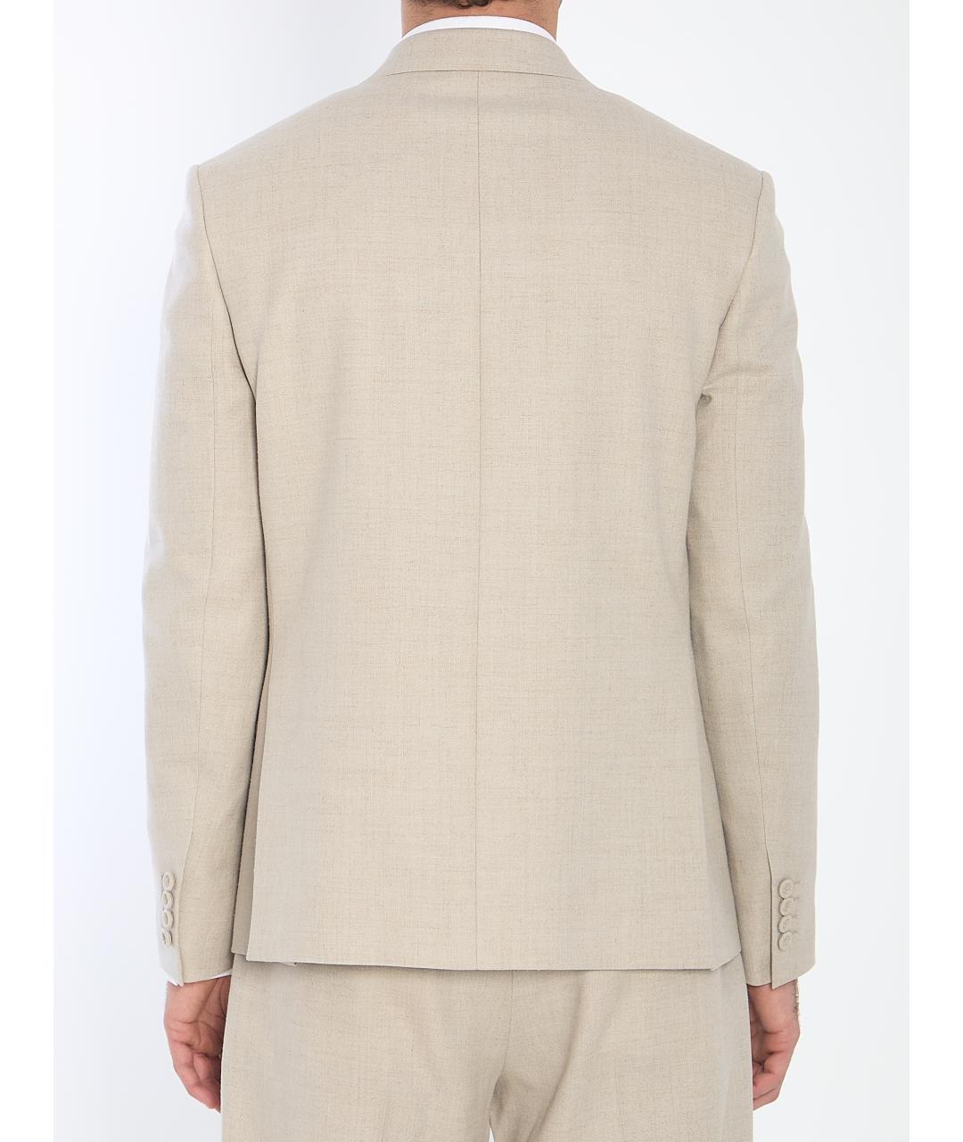 CHRISTIAN DIOR Бежевый шерстяной пиджак, фото 4