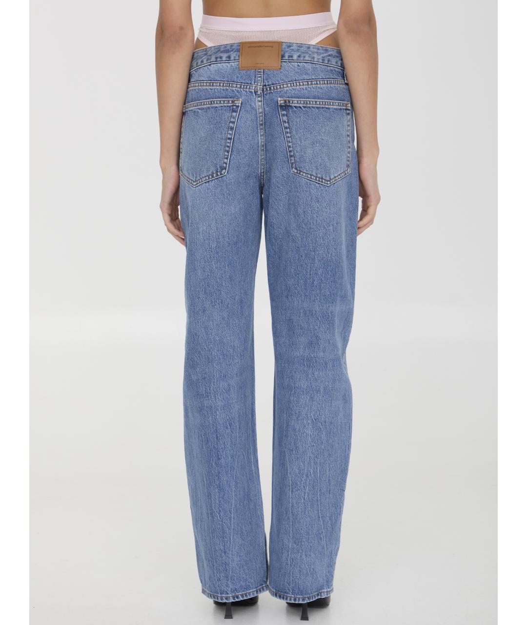 ALEXANDER WANG Голубые хлопковые прямые джинсы, фото 5