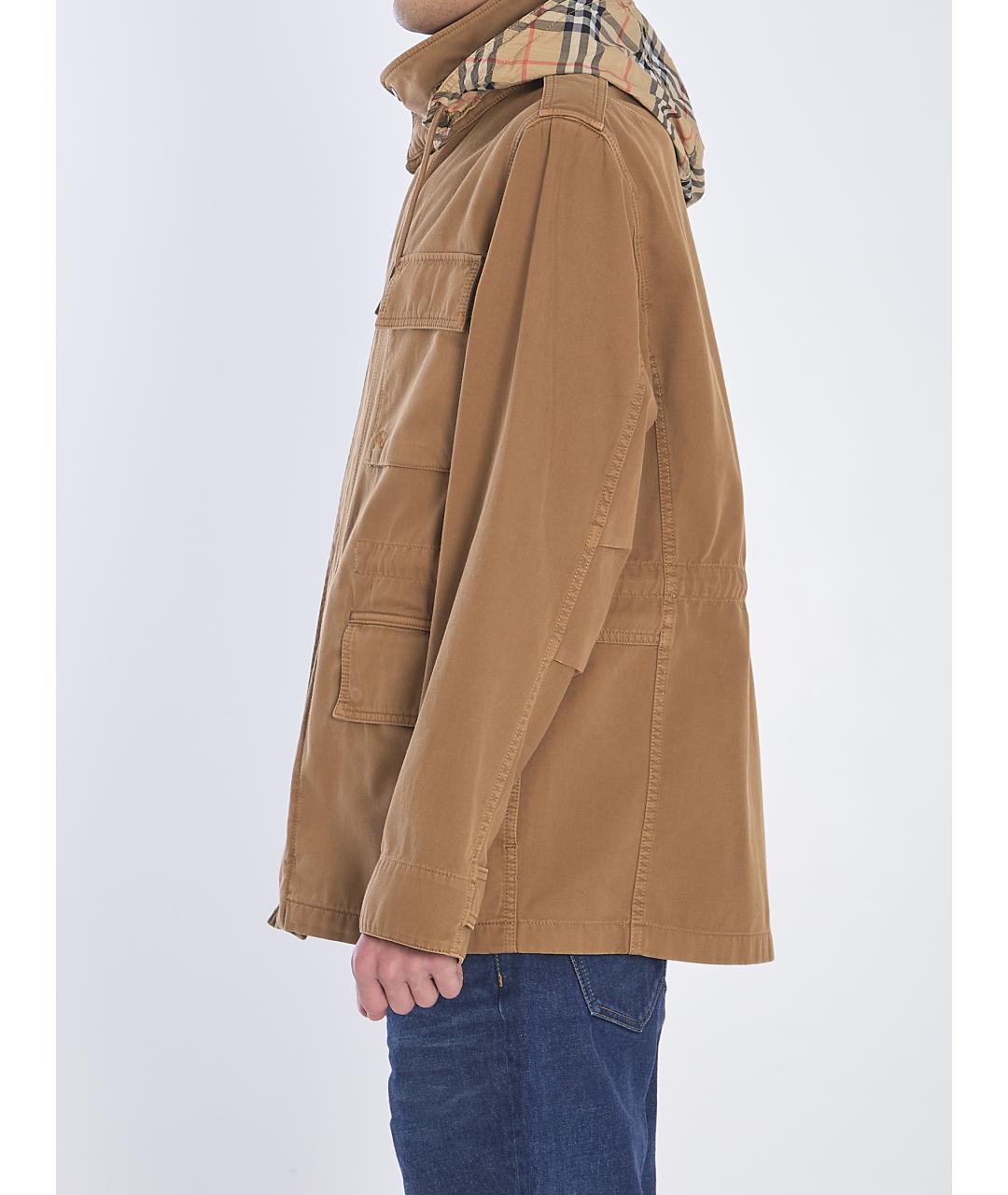 BURBERRY Коричневая хлопковая куртка, фото 4