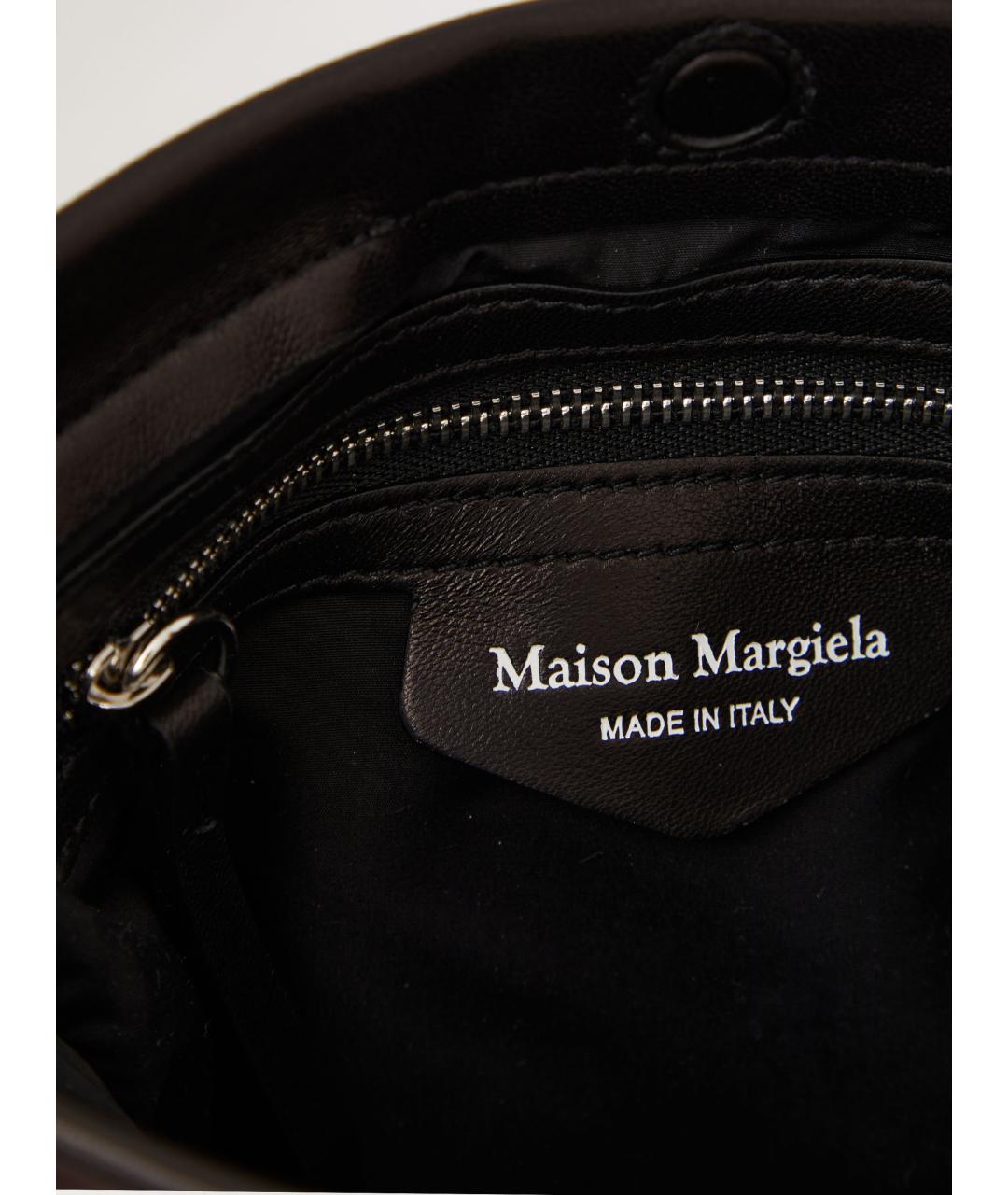 MAISON MARGIELA Черная кожаная сумка на плечо, фото 4