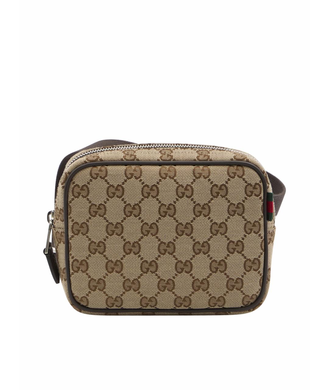 GUCCI Коричневая тканевая сумка на плечо, фото 1