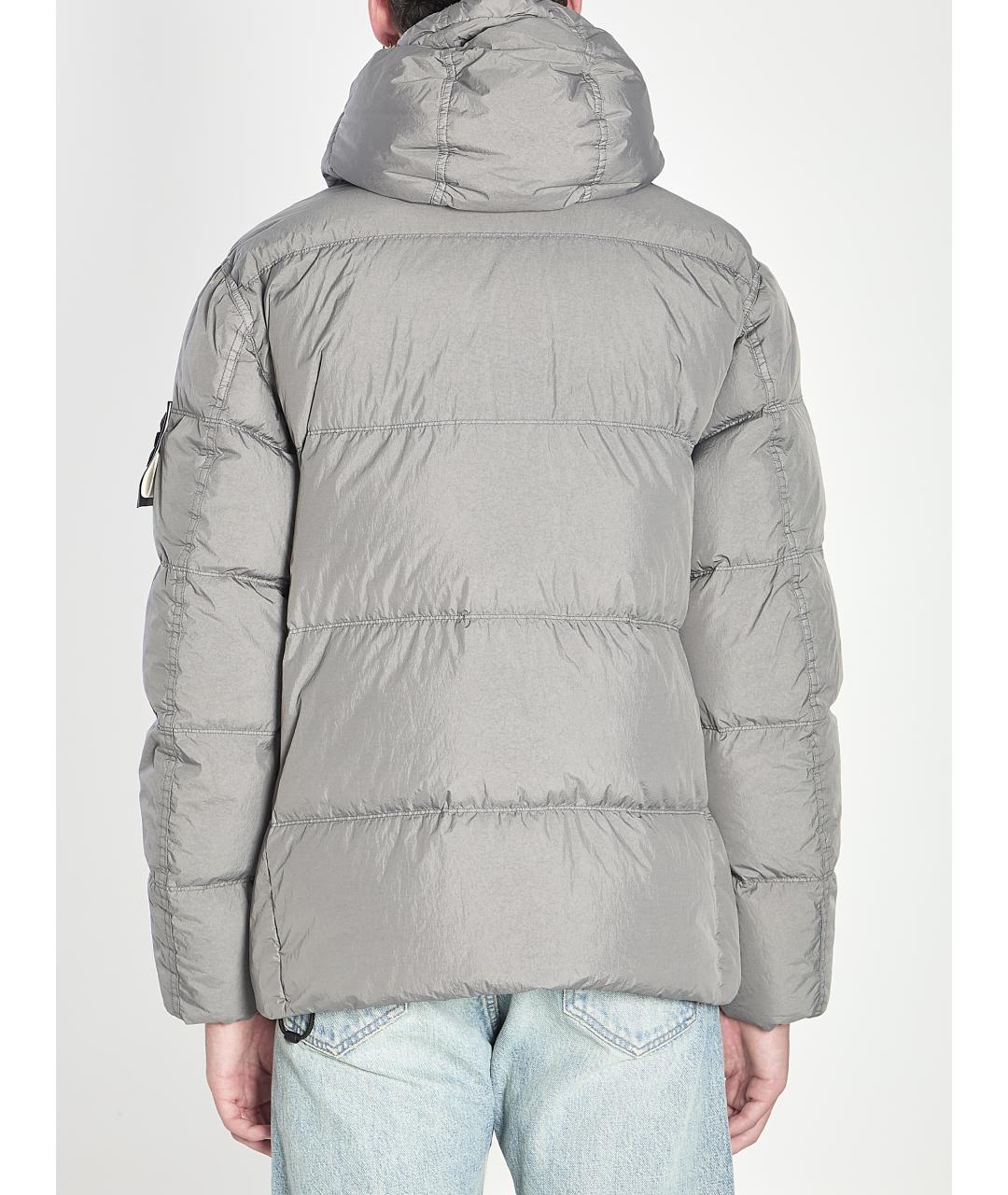 STONE ISLAND Серая синтетическая куртка, фото 5