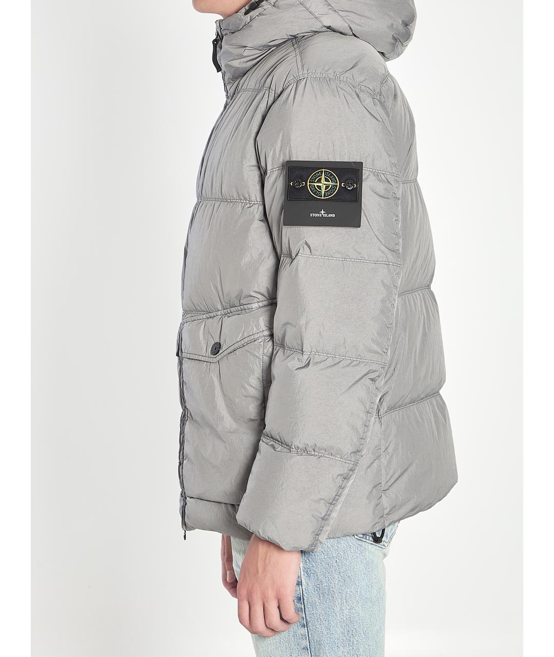 STONE ISLAND Серая синтетическая куртка, фото 4