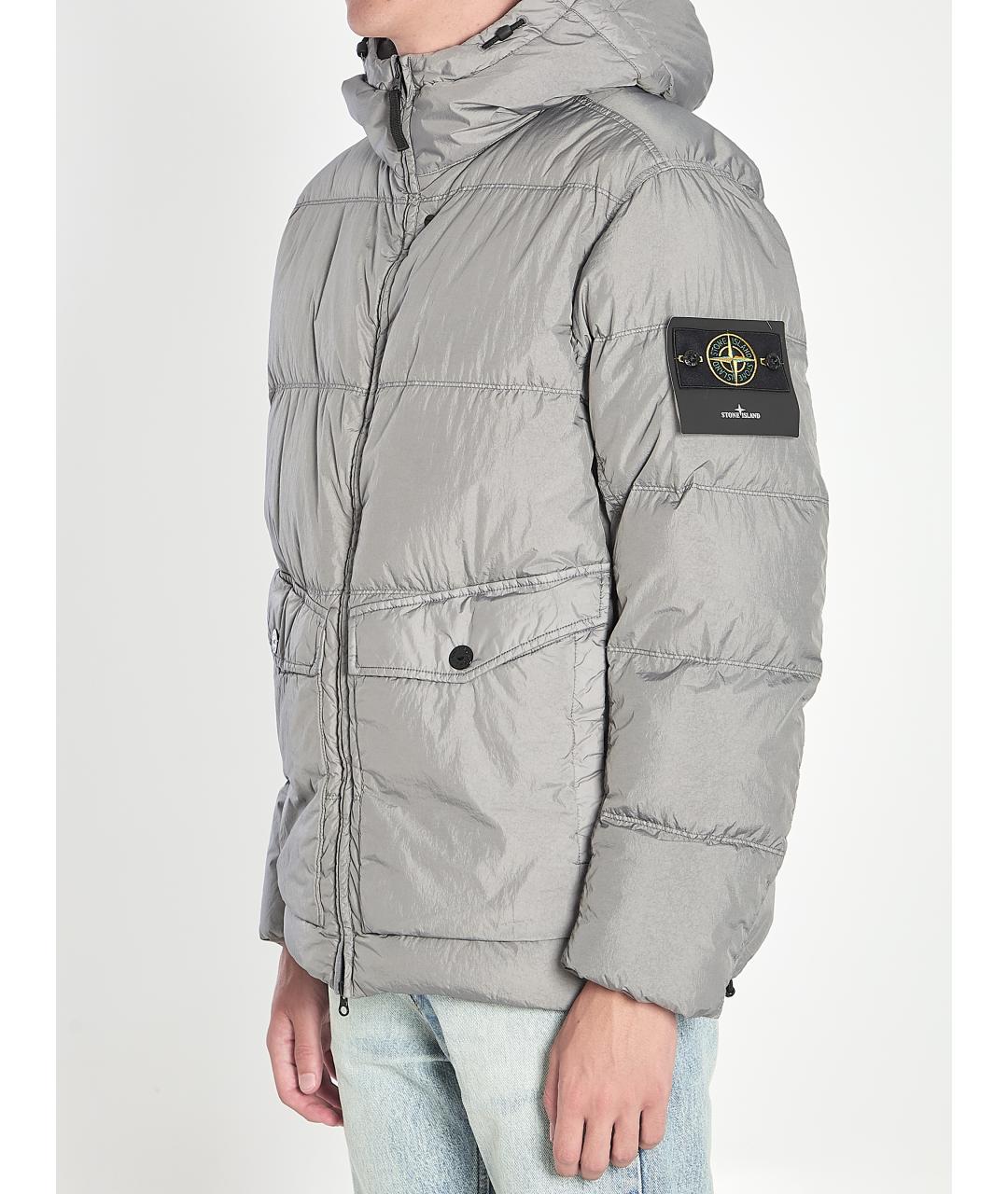 STONE ISLAND Серая синтетическая куртка, фото 3