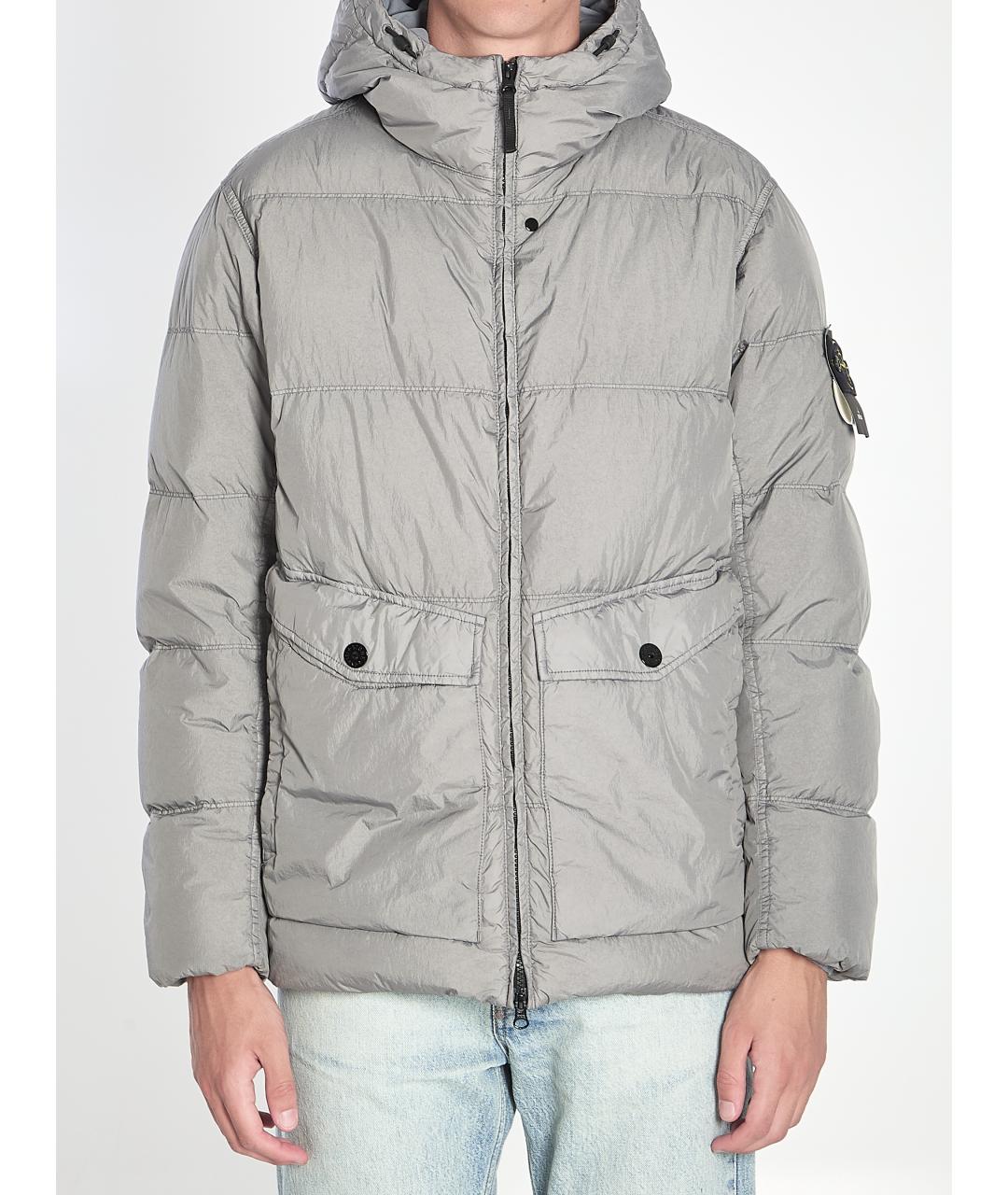 STONE ISLAND Серая синтетическая куртка, фото 2